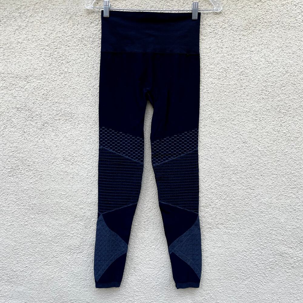 Spanx Look At Me Now Moto Leggings M Indigo Blue Seamless